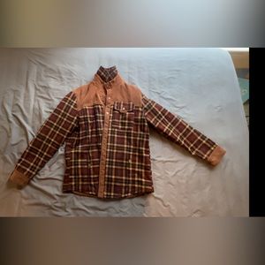 Men’s Large Plaid Button-up Fleece-lined jacket